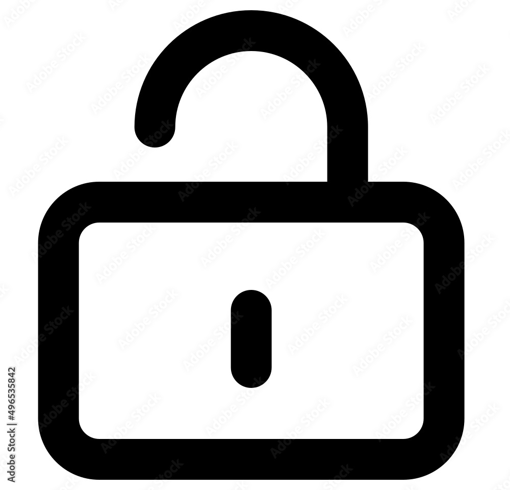Simple modern lock padlock icon outlined isolated Simple modern lock padlock icon outlined isolated