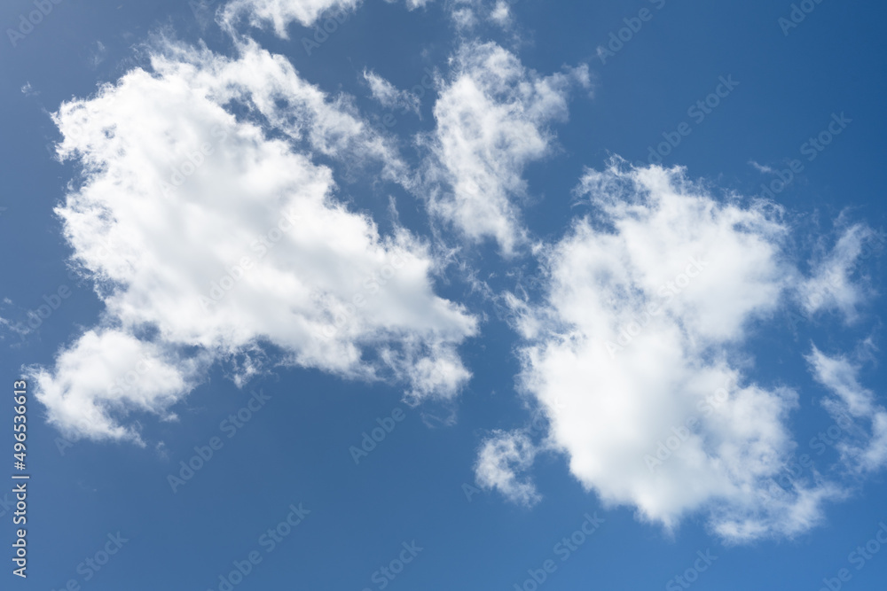 Blue sky with white clouds on a sunny day.