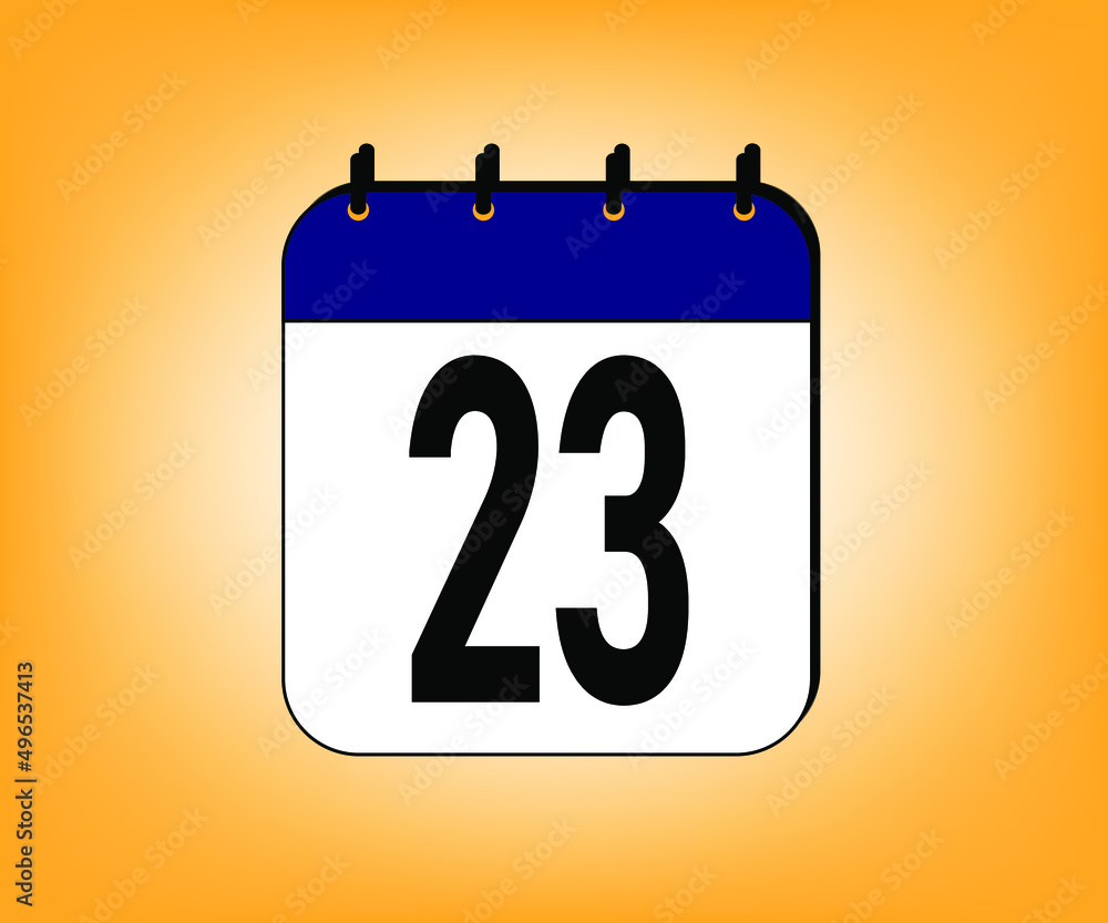 day 23 date icon. blue calendar for weekdays and month. dates for meeting and events vector illustration day 23 date icon. blue calendar for weekdays and month. dates for meeting and events vector illustration