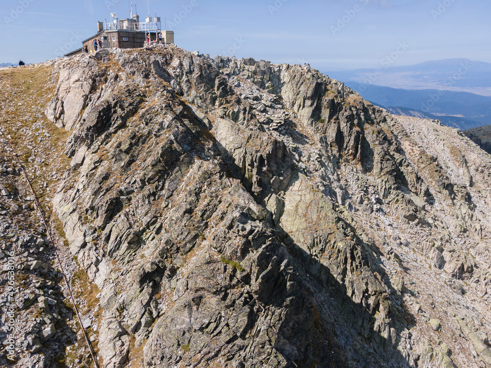Fototapeta premium Aerial view of Rila mountain near Musala peak, Bulgaria