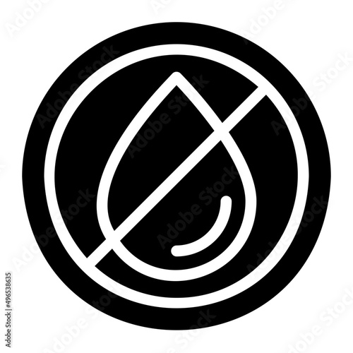 no water glyph icon