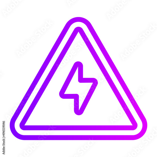 warning sign gradient icon