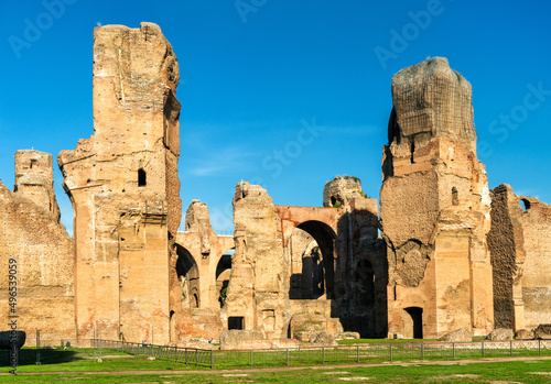 Baths of Caracalla in Rome, Italy, Europe. History and travel concept photo
