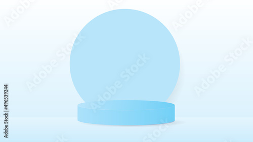 Blue Podium on Blue background   Flat Modern design   illustration Vector EPS 10