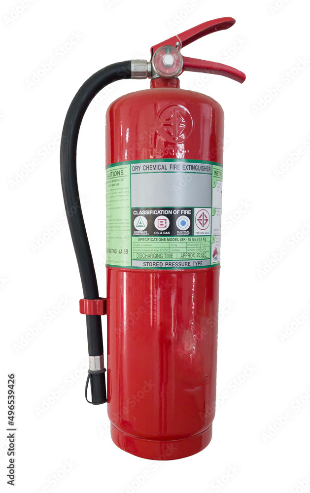 fire extinguisher isolated white background no people