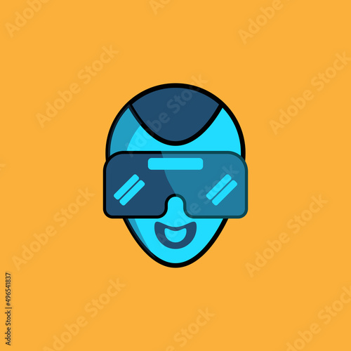 virtual game glasses face vector illustration © muhaimin