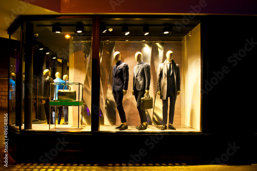Shop window with male fashion in Cambridge, England