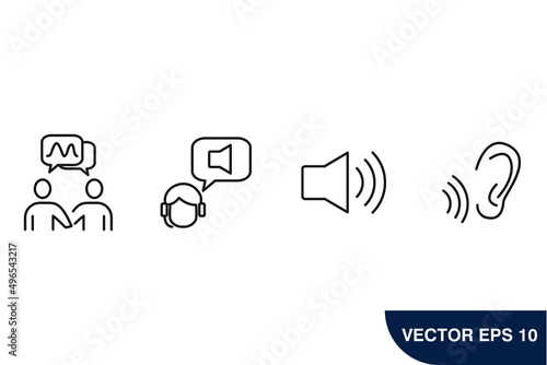 Voice  icons set . Voice  pack symbol vector elements for infographic web