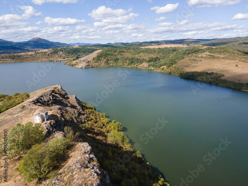 Aerial view of Pchelina Reservoir, Bulgaria