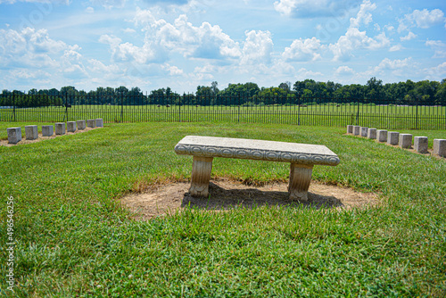 bench in the cemetery