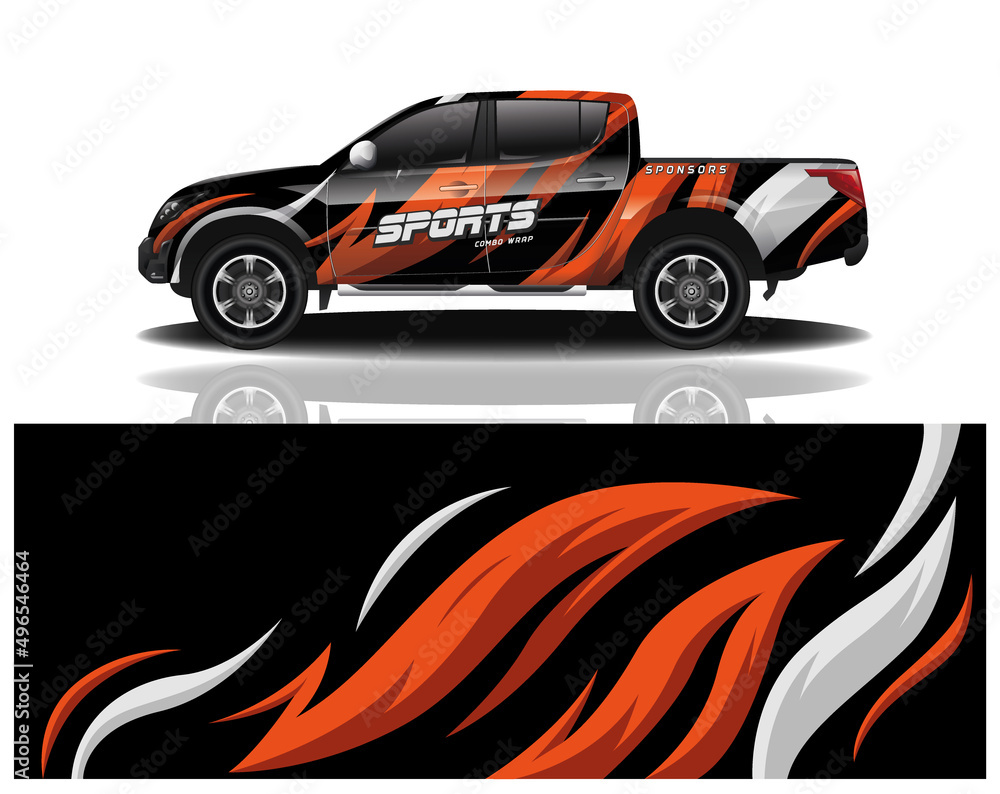 Naklejka premium wrap car design template