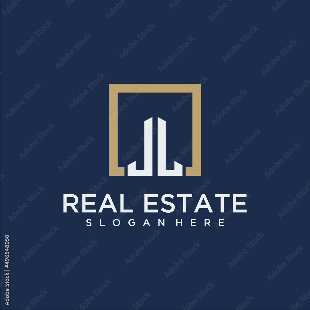 JL initial monogram logo for real estate design Stock Vector | Adobe Stock