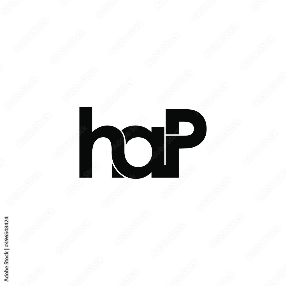 hap letter original monogram logo design hap letter original monogram logo design