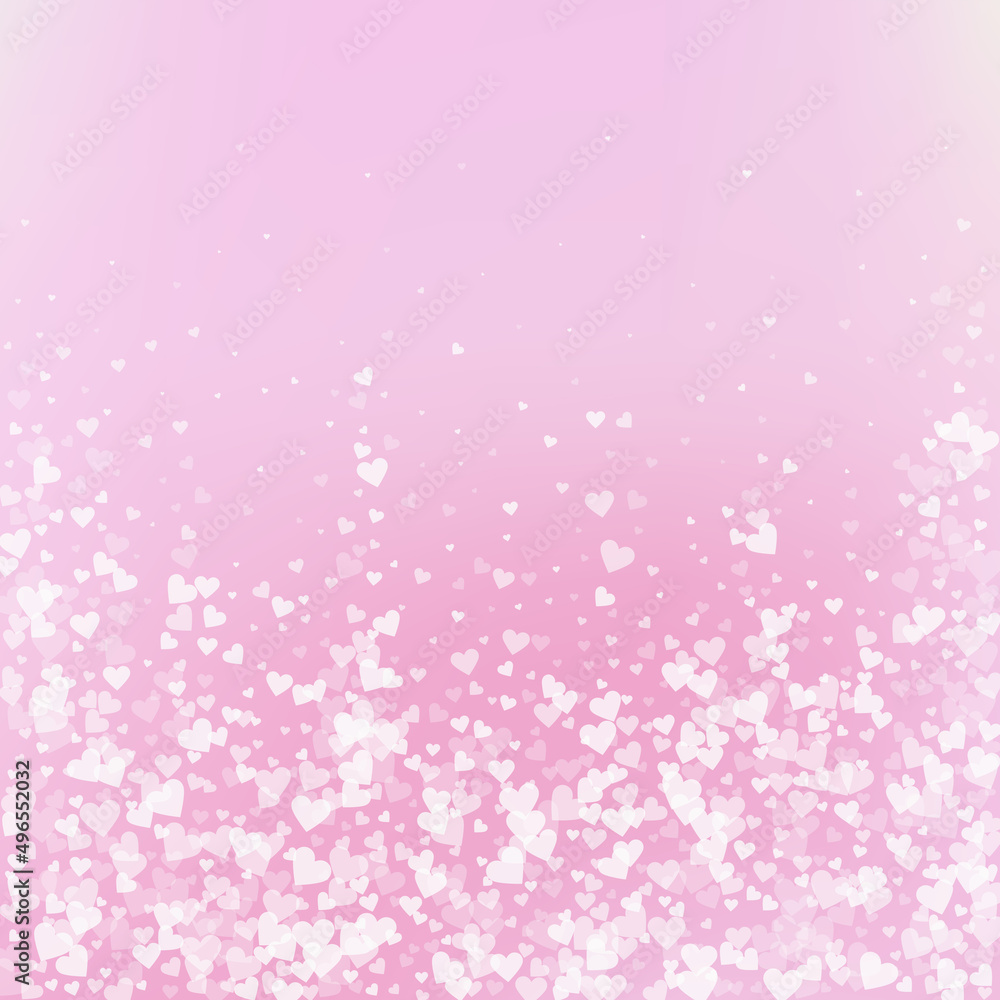 White heart love confettis. Valentine's day fallin White heart love confettis. Valentine's day fallin