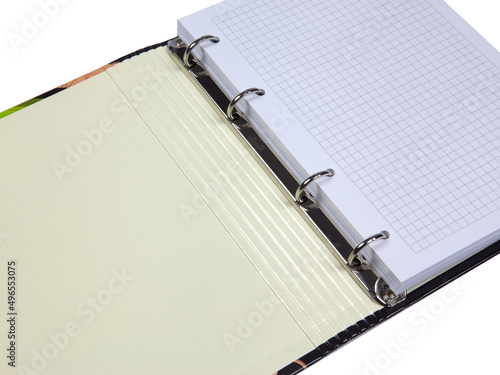 Wallpaper Mural Open multicolored lever arch ring file folder with paper sheets Torontodigital.ca