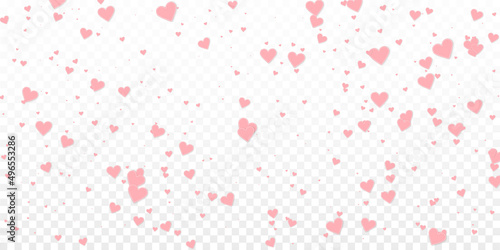 Pink heart love confettis. Valentine's day falling