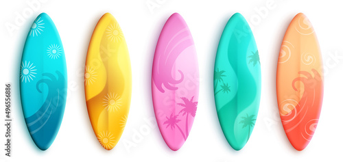 Fotografia Summer surfboard vector set design