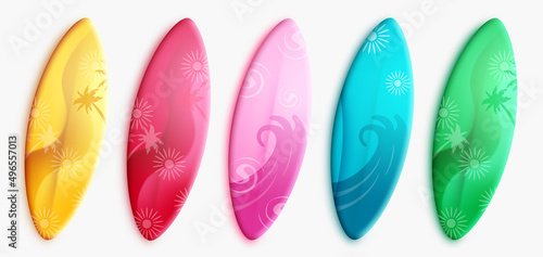 Fotografia Summer surfboard vector set design