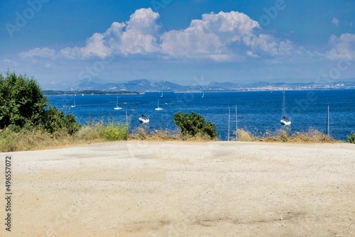 the splendid sandy beaches of the island of Porquerolles, hyerès in France. the caribbean sea in europe