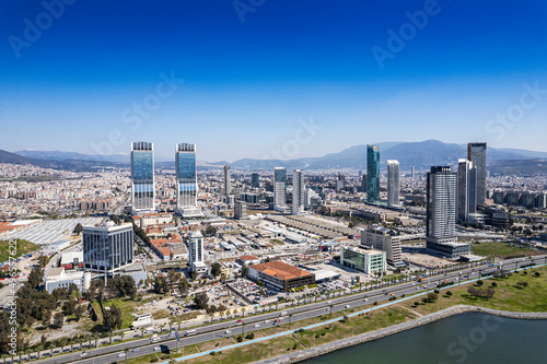 Aerial photo of izmir with drone during daytime