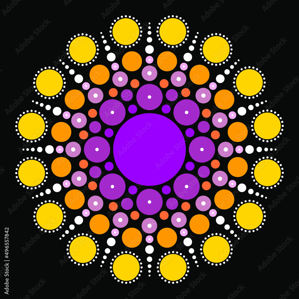 Colorful Mandala made with circles