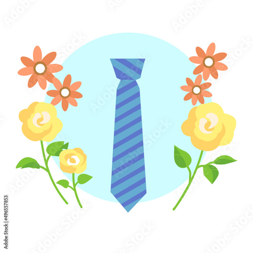 父の日のネクタイと花