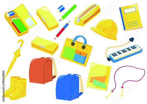 小学生の持ち物（入学準備）素材セット 【イラスト】