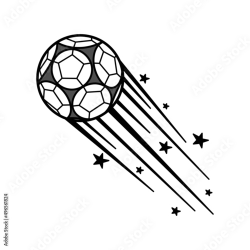Football championship icon or logo, ball motion, vector illustration in flat style
