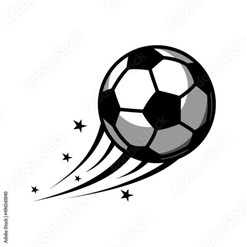 Football championship icon or logo, ball motion, vector illustration in flat style