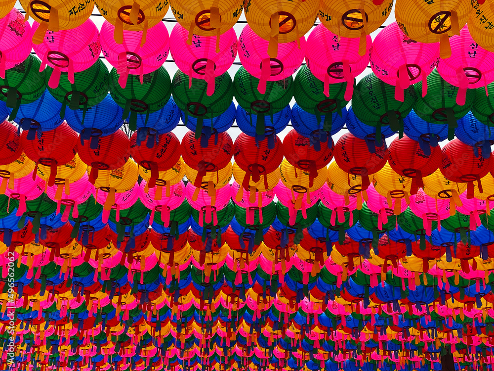 Fototapeta premium Lotus lantern, buddhism, temple's decoration