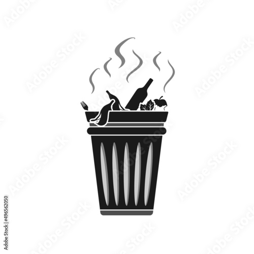 Trash Can Illustration Design Vector