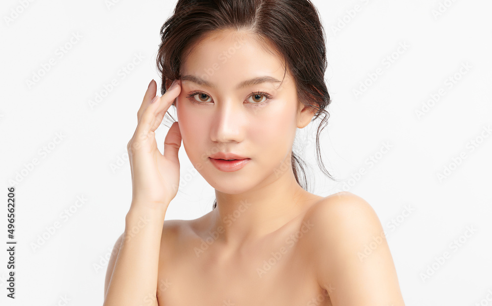 Beautiful young asian woman with clean fresh skin on white background, Face care, Facial treatment, Cosmetology, beauty and spa, Asian women portrait. Beautiful young asian woman with clean fresh skin on white background, Face care, Facial treatment, Cosmetology, beauty and spa, Asian women portrait.
