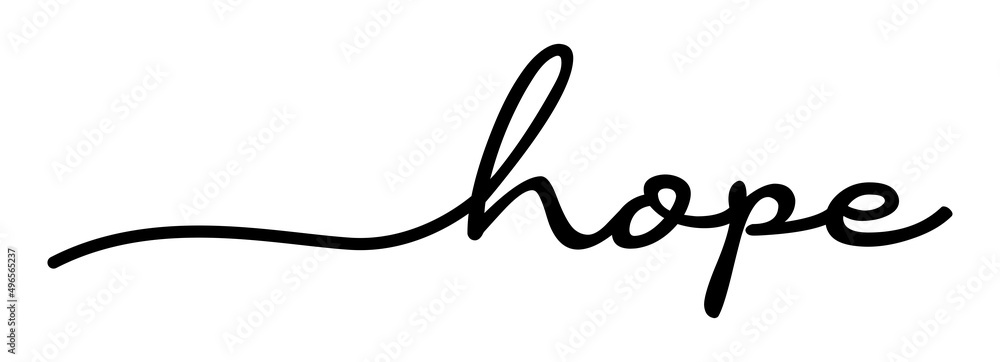 Hope Handwriting Black Lettering Calligraphy Banner. Greeting Card Vector Illustration. Hope Handwriting Black Lettering Calligraphy Banner. Greeting Card Vector Illustration.