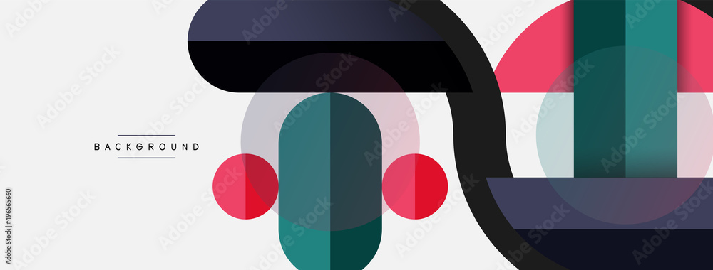 Round geometric shapes lines and circles. Vector template for wallpaper banner background or landing page Round geometric shapes lines and circles. Vector template for wallpaper banner background or landing page