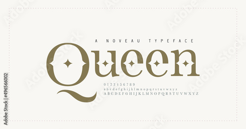 Elegant alphabet letters serif font and number. Classic Lettering Minimal Fashion. Typography fonts regular uppercase, lowercase and numbers. vector illustration