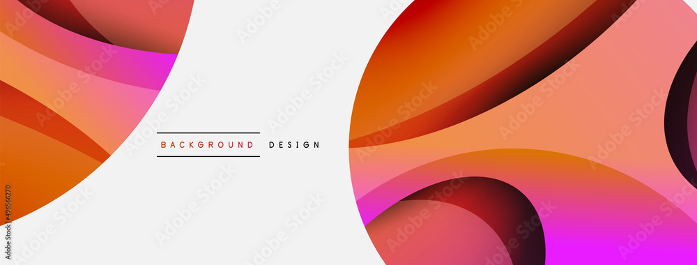 Creative geometric wallpaper. Minimal abstract background. Circle and wave composition vector illustration for wallpaper banner background or landing page Creative geometric wallpaper. Minimal abstract background. Circle and wave composition vector illustration for wallpaper banner background or landing page