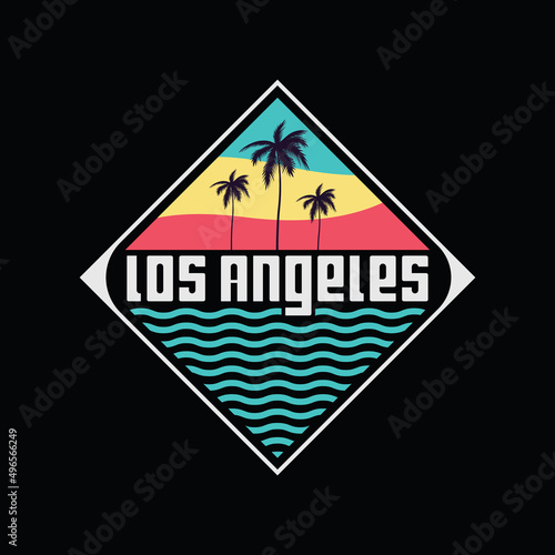 Los angeles typography illustration vector t shirt design  