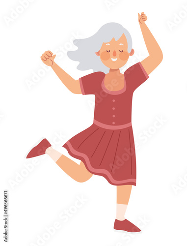 old woman dancing