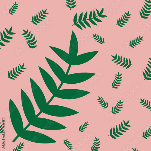 Abstract leaf nature shape and garden on pink background.