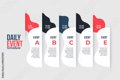 Upcoming daily event schedule flyer poster template.