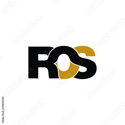 ROS letter monogram logo design vector