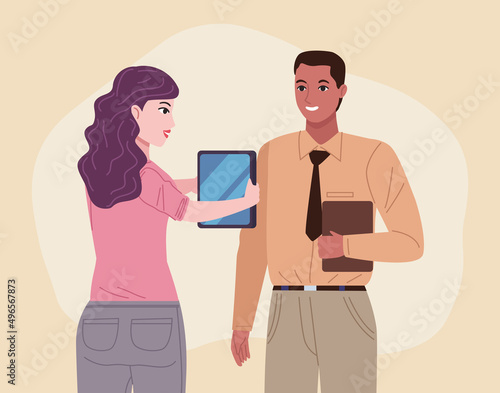interracial couple working characters