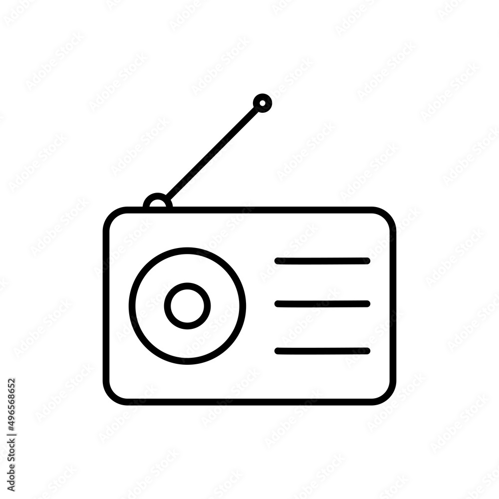Radio line vector icon on white background Radio line vector icon on white background