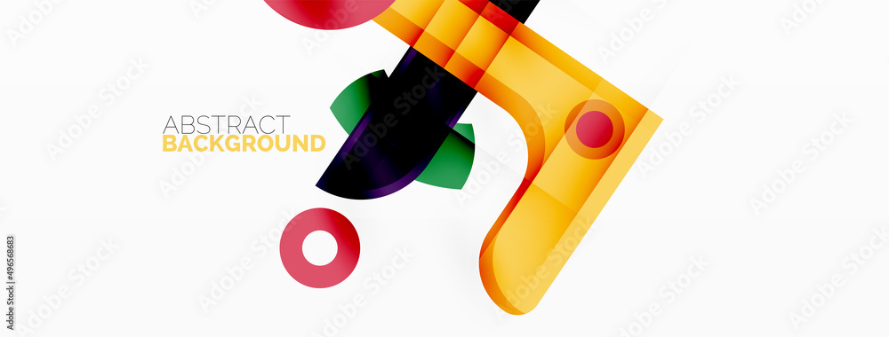 Minimalist geometric abstract background. Lines, circles with shadow effects composition wallpaper design Minimalist geometric abstract background. Lines, circles with shadow effects composition wallpaper design
