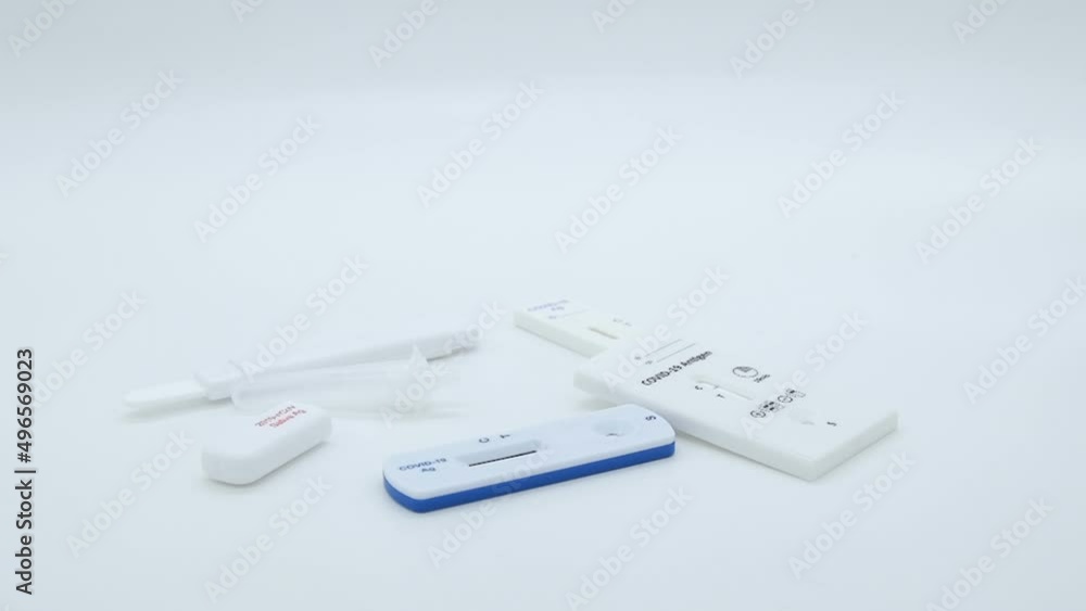 Pile of Used Antigenic covid19 tests for sars-cov-2 infection,pandemic disease screening Pile of Used Antigenic covid19 tests for sars-cov-2 infection,pandemic disease screening