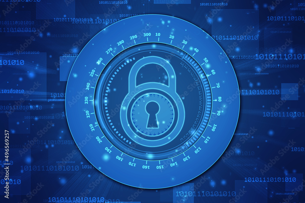 Digital Padlock on abstract technology background, Technology security concept. Modern safety digital background. Protection system, Cyber Security and safety information, personal data concept Digital Padlock on abstract technology background, Technology security concept. Modern safety digital background. Protection system, Cyber Security and safety information, personal data concept