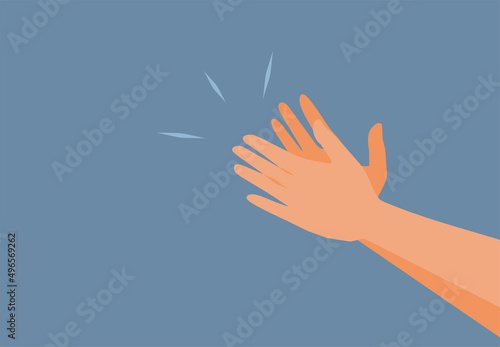 Hands Applauding Vector Cartoon Drawing Illustration