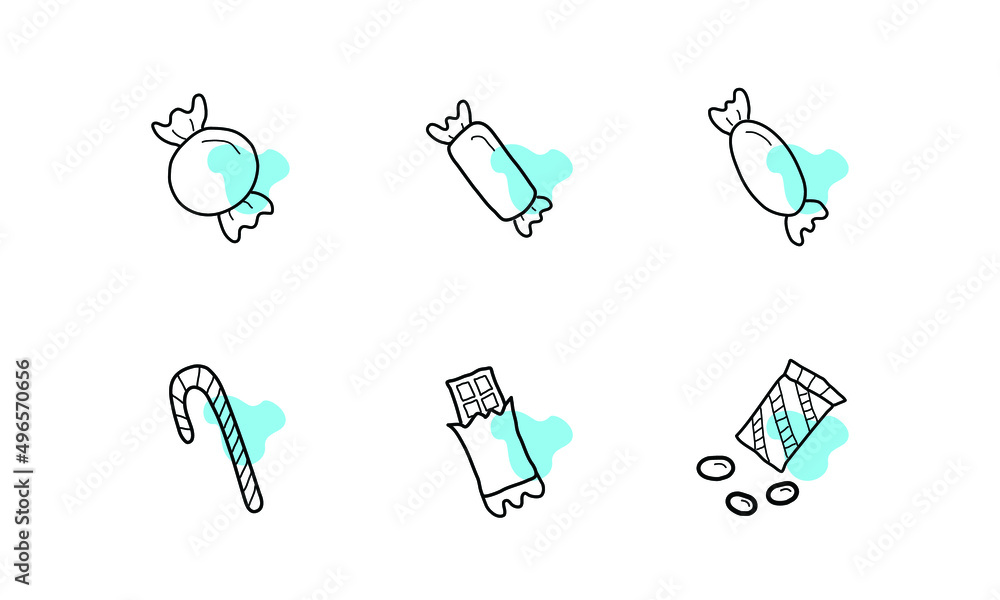 Obraz premium candy icon set