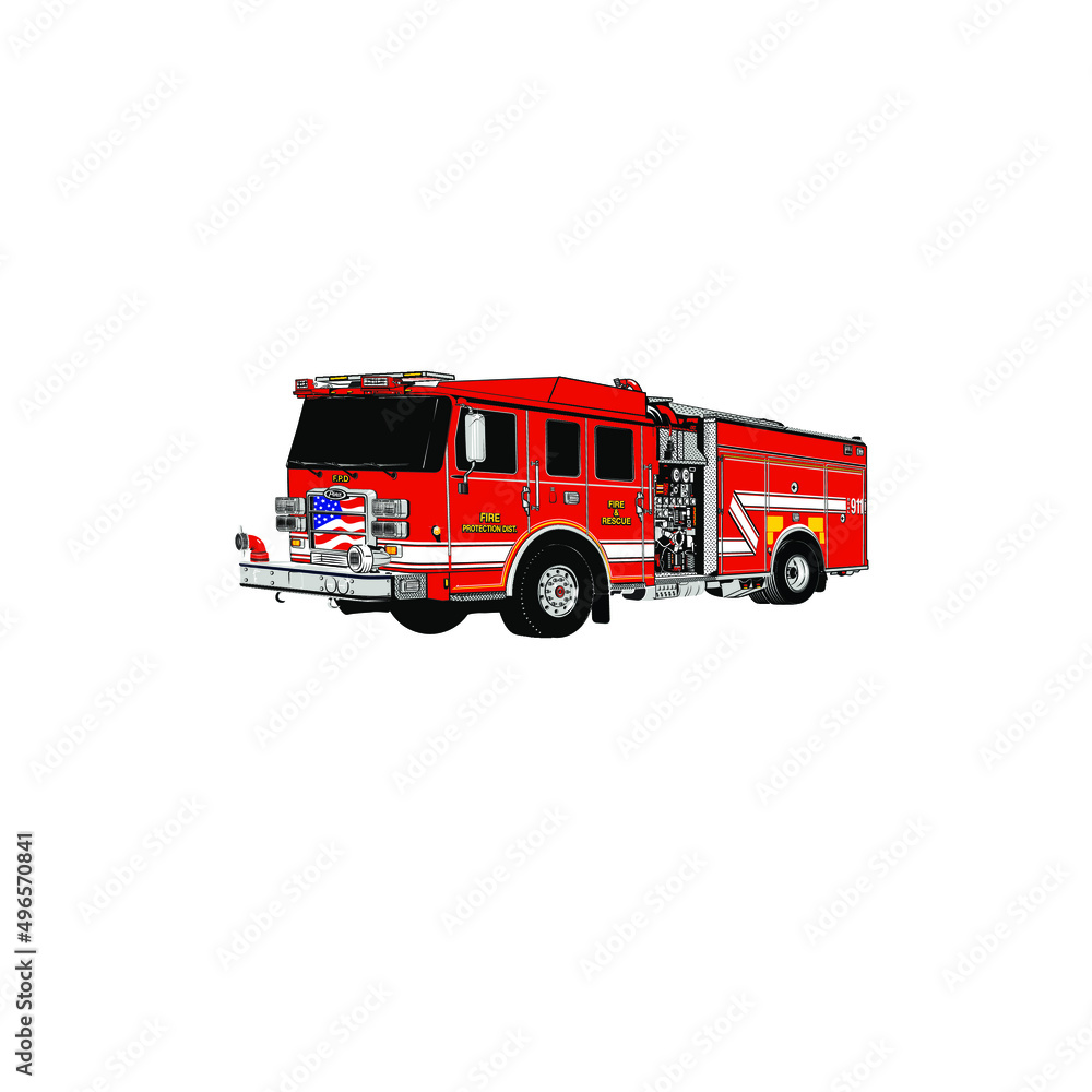 Vector illustration of a fire truck Vector illustration of a fire truck