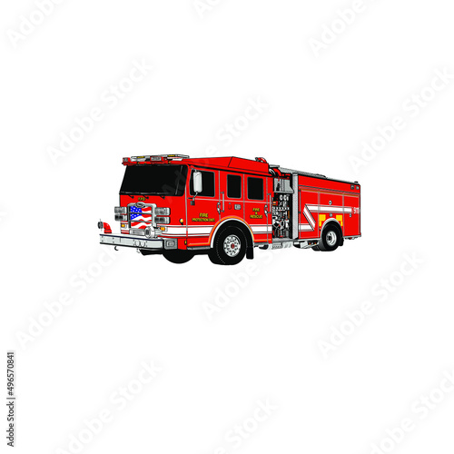 Vector illustration of a fire truck